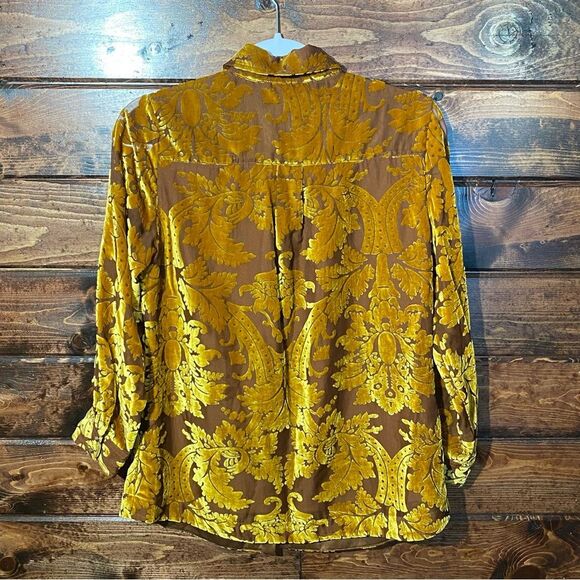 Soft Surroundings Button Down Floral Semi Sheer Blouse Women's Size XS - Picture 15 of 16
